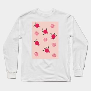 Pomegranate Illustration Print 6 Long Sleeve T-Shirt